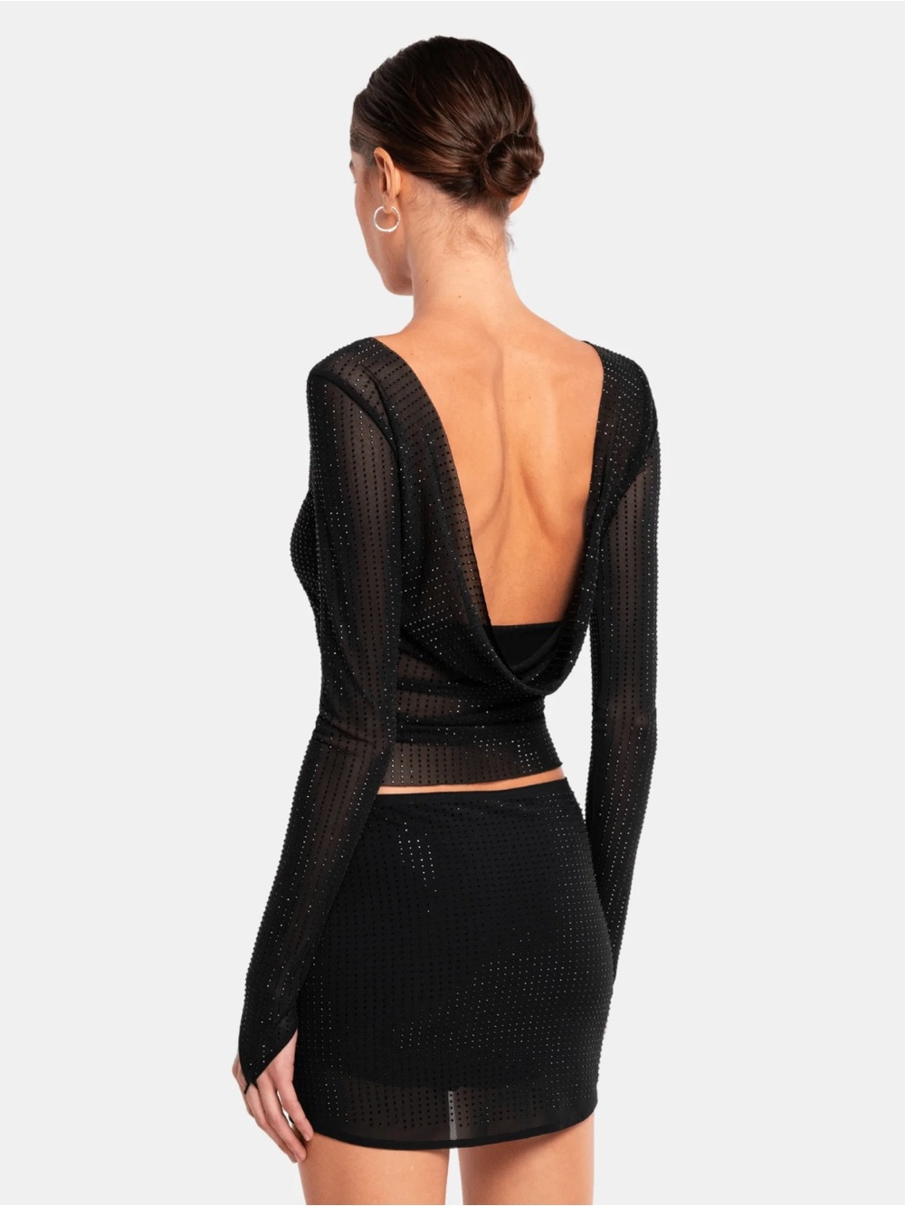 OW Collection MESHA Rhinestone Blouse